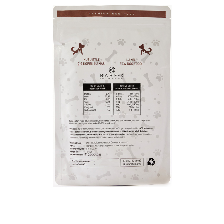 Kuzu Etli Barfx - 500 Gr.